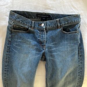 French Connection straight leg jeans in light wash stretch denim. Size 6
